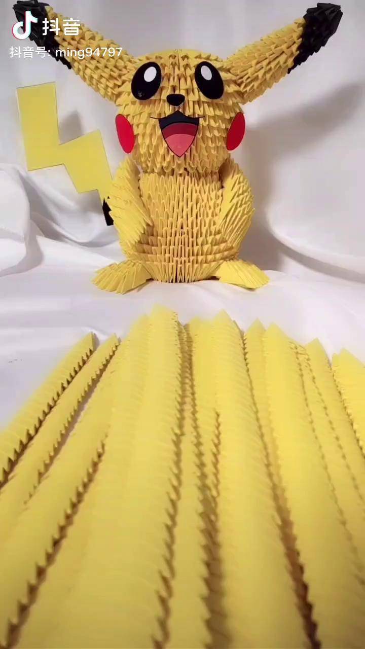 皮卡丘教程一三角插三角插折纸