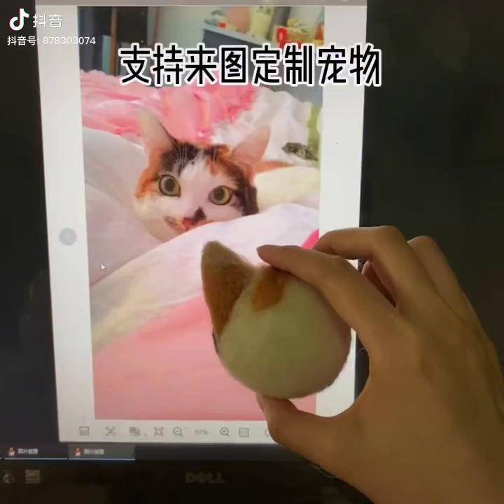 羊毛毡仿真可爱小猫咪