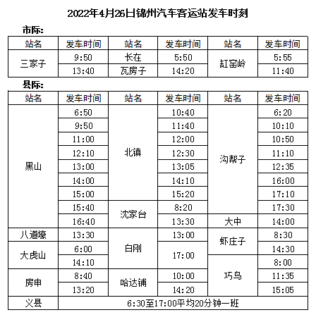 锦州人关于汽车客运恢复运营的消息都在这里了