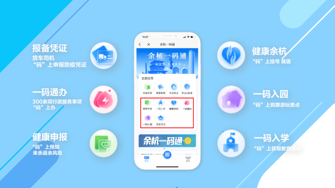 一码通办,健康申报,健康余杭,一码入园,一码入学成为最受市民喜爱的