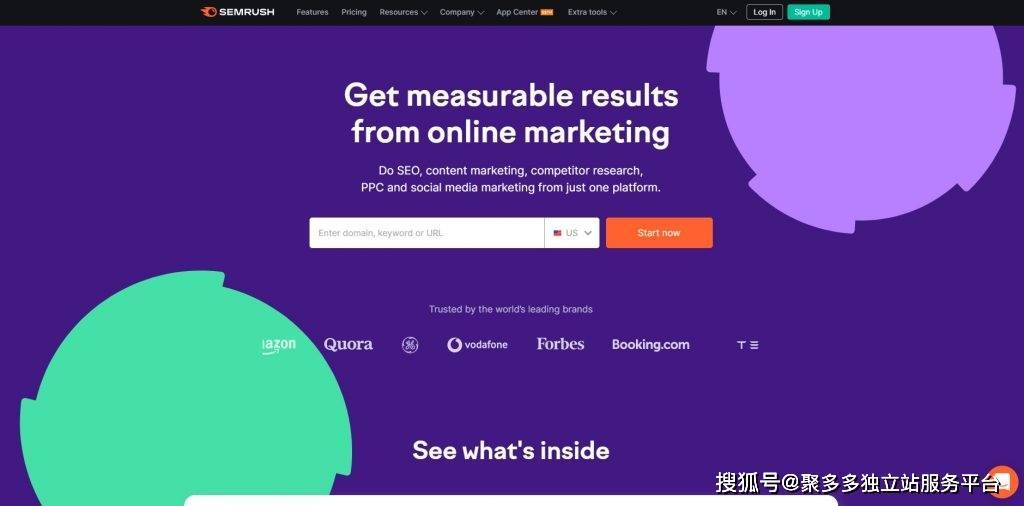 一、semrush(各项功能强大,强烈推荐) 这些工具和软件可以帮助您实现seo目标并发展您的电子商