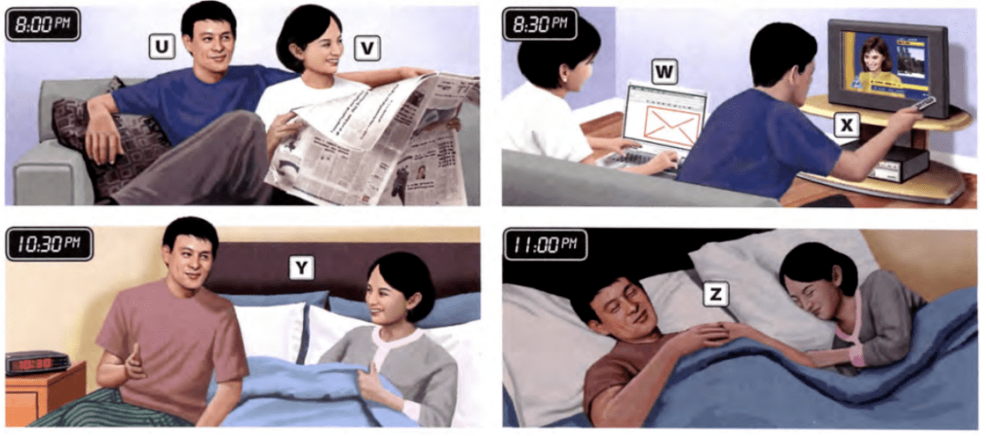 watch tv 看电视y. go to bed 上床睡觉z.