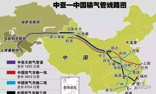 天然气管网包括:中缅管网,从云南瑞丽入境;中俄东线管网,从黑龙江漠河