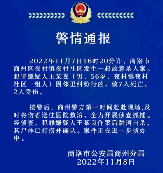 11月8日,陕西商洛商州公安局发了一份通报.