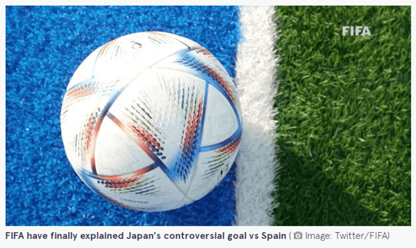 哈亚｜国际足联官方晒图确认：日本队第二球没出界