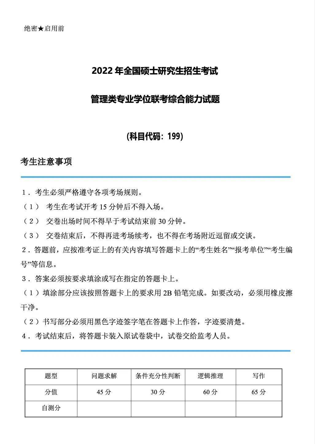 联考助攻｜2022年联考实题及谜底解析