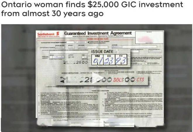 加拿大女子意外发现30年前价值11万存单！ 但银行却说钱没了