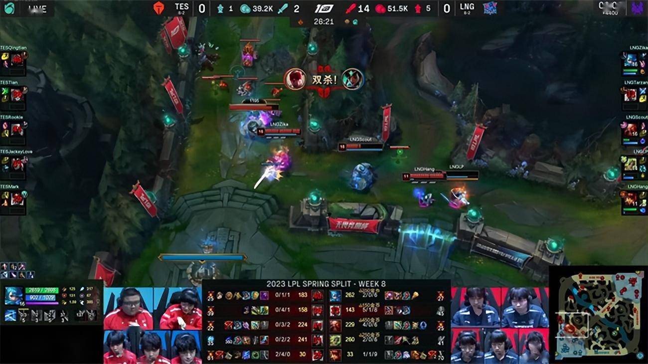 LOL-LPL：Zika卡蜜尔强势切入斩杀后排，LNG团战翻盘2-0战胜TES