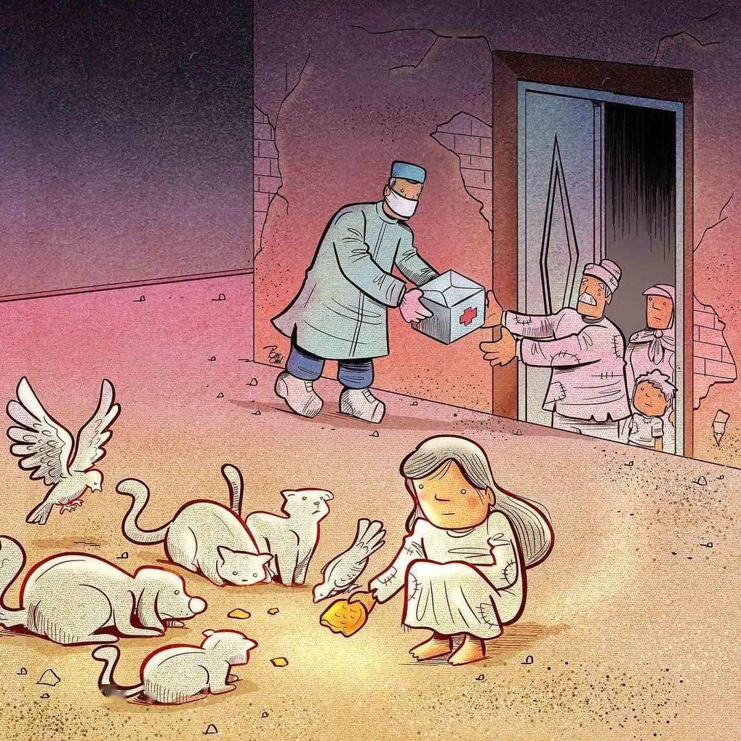 这些赤裸裸的讽刺漫画你看懂了吗？尤其是那副“医生的自我牺牲”