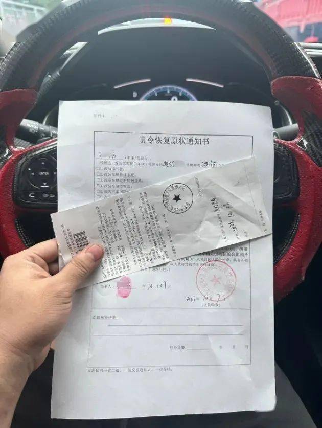 查处从部分车主发出的视频看到有多人收到罚单和《责令恢复原状通知书》