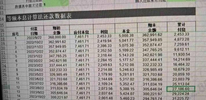 小吕展示的还款流水表图片来源：中国证券报小吕展示的还款流水表显示，