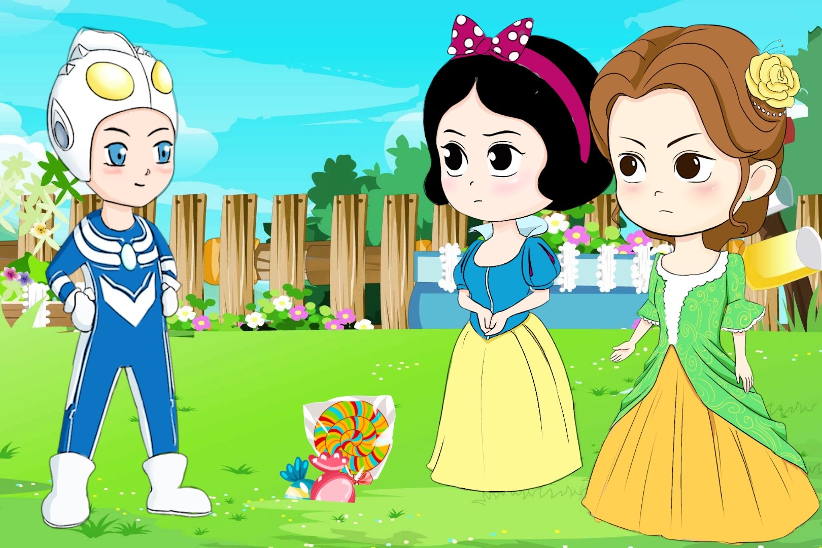 白雪和王子和贝儿公主图片
