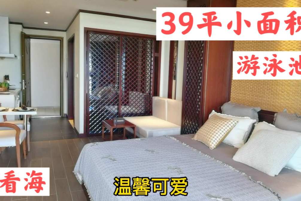 去海南帮候鸟找小面积的房,看39平能看海带泳池的房咋样?心动吗