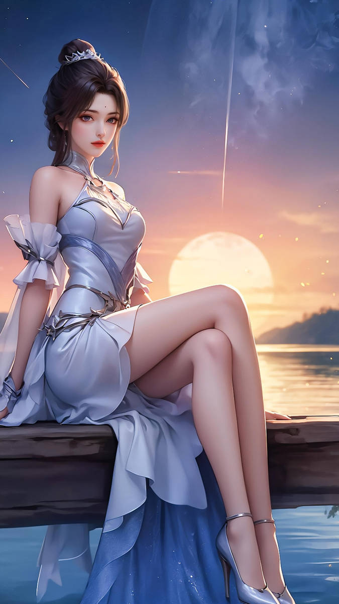 国漫女神ai绘画壁纸完美世界月婵4k高清手机壁纸