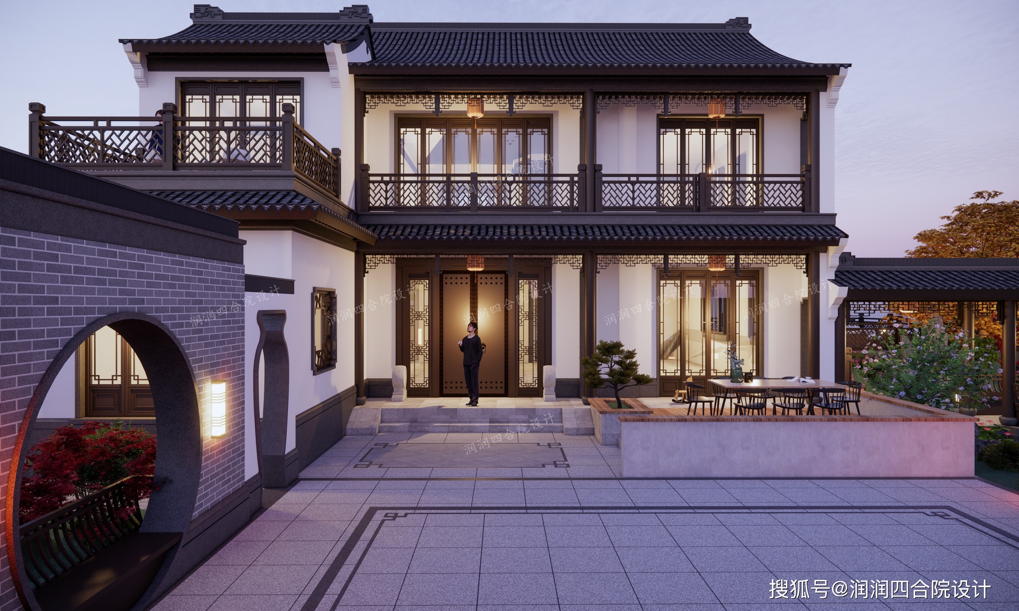 四川农村自建房,新中式别墅14×17.6设计效果图