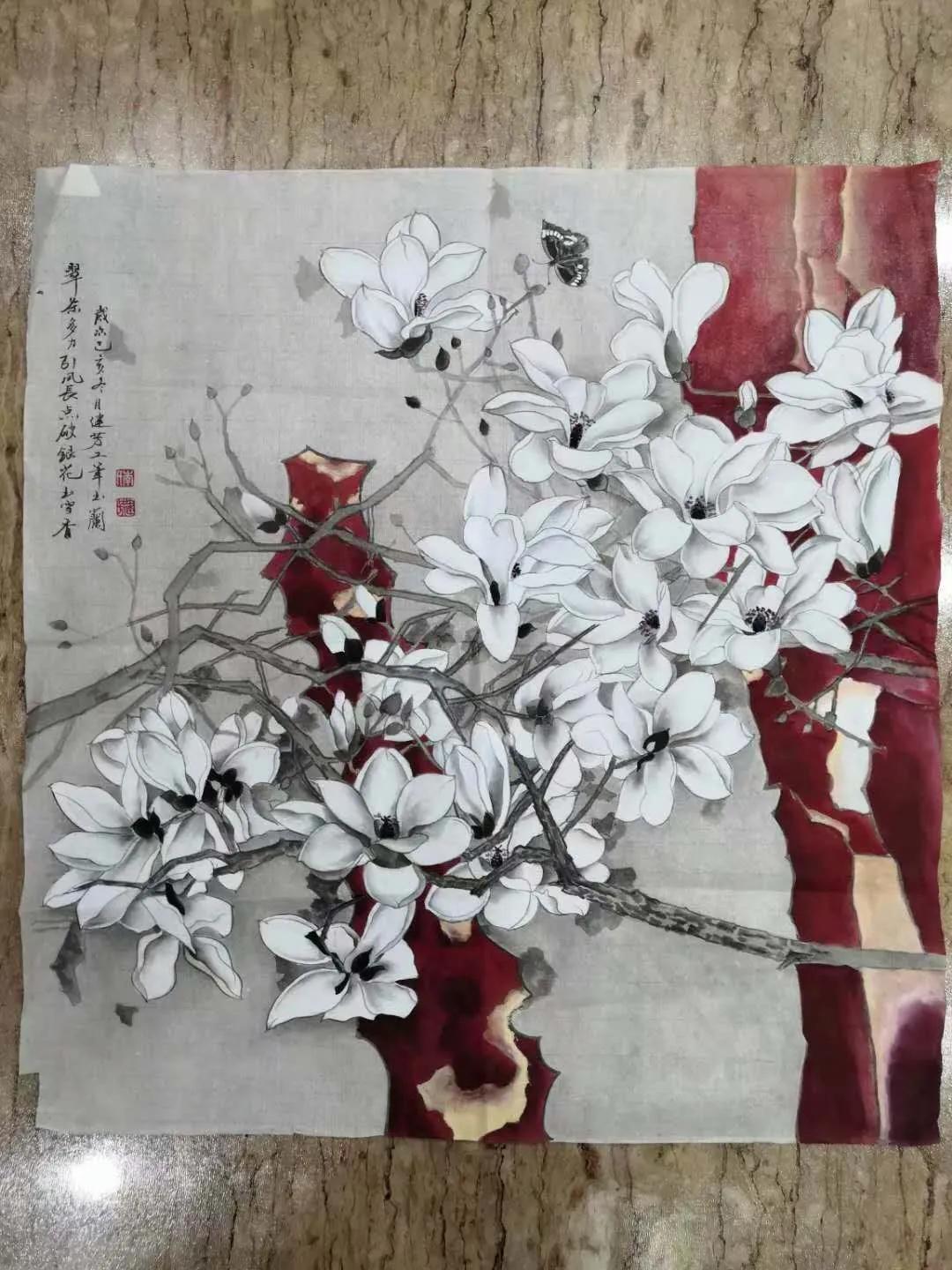创作时间:2020年作品材质:工笔纸本作品规格:68*138cm作品名称:守望