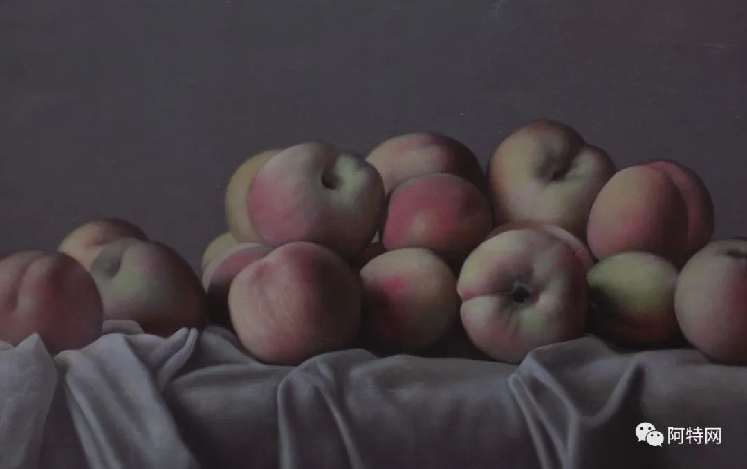 静物.桃 2014 木板油画 35x50cm