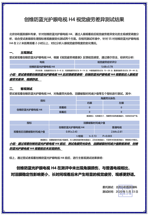 创维防蓝光护眼电视h4 全新一代科学护眼新主张
