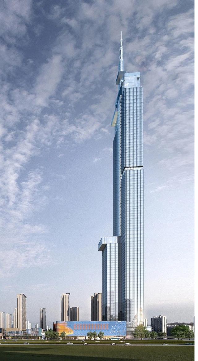 山东再添一栋超400米摩天楼建筑以高山流水为设计理念