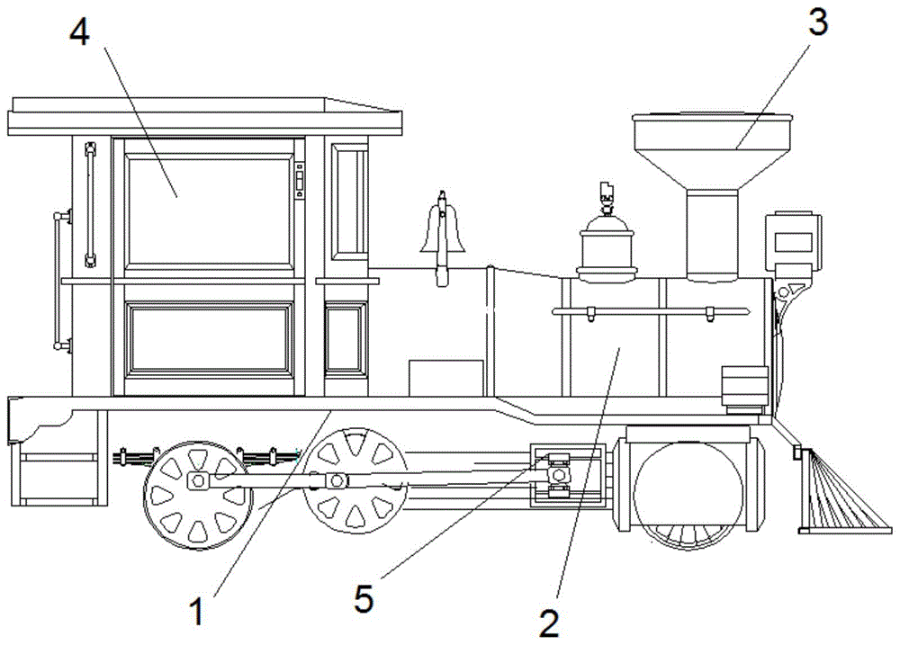 蒸汽火车的外部结构图图片