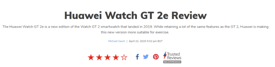 颜值能打，功能够刚，华为Watch GT 2e实力硬扛海外媒体评测-最极客