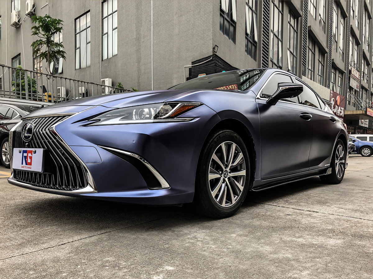 雷克萨斯es300车身改色电光午夜蓝rg瑞集改色膜东莞厚街加盟店出品