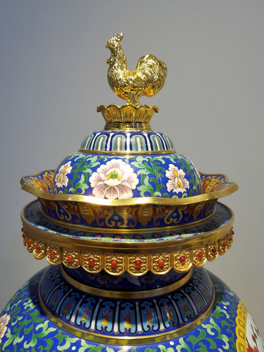 戴嘉林景泰蓝吉庆中华珐琅尊_寓意