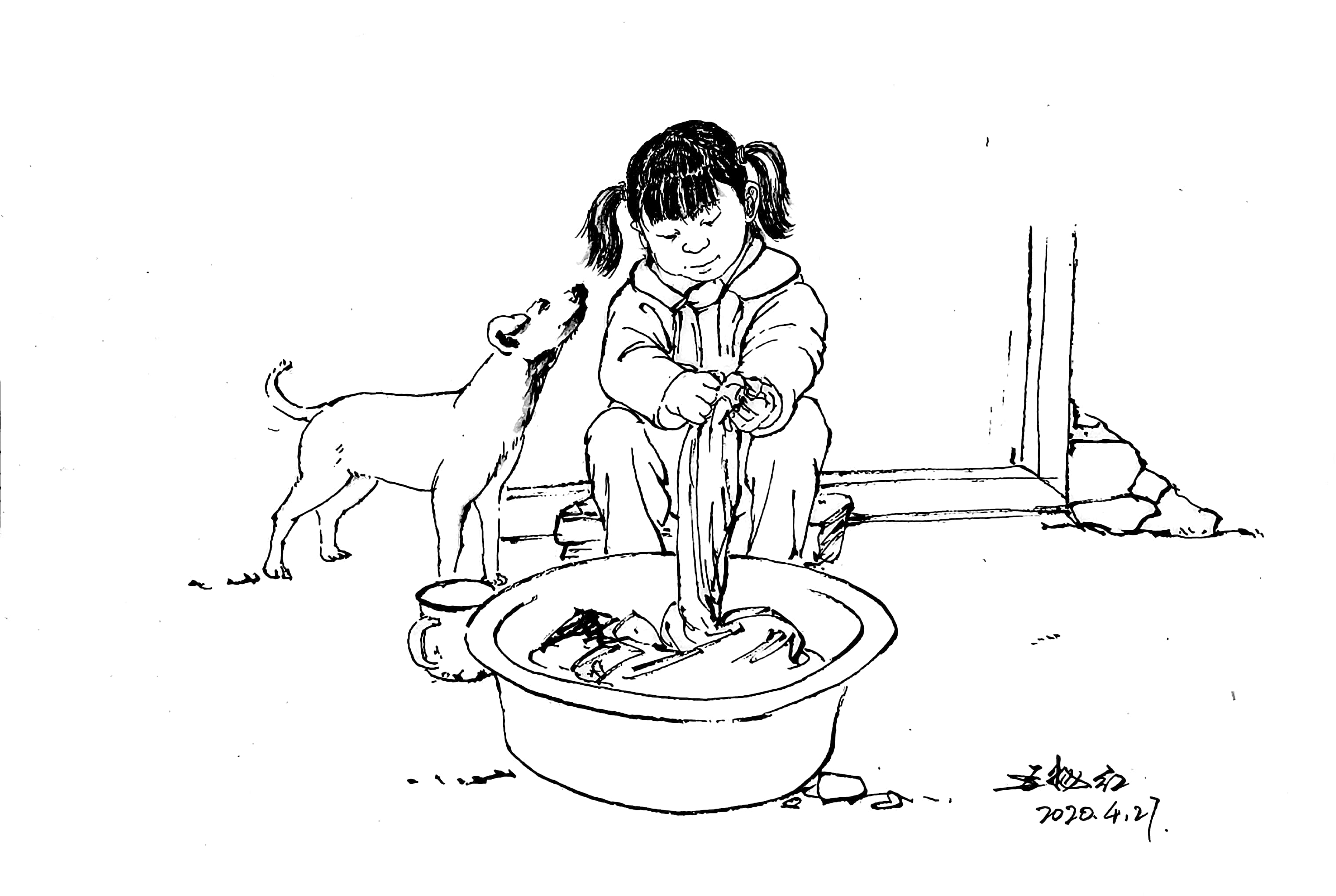 1/ 12 童年故事 钢笔速写 童年故事