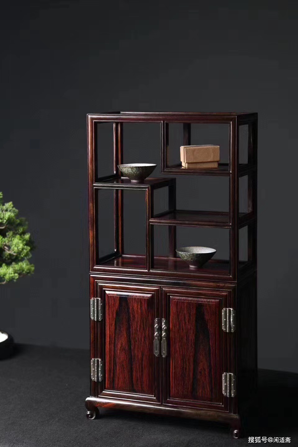 原创大红酸枝,多宝阁木质博古架,红木家具