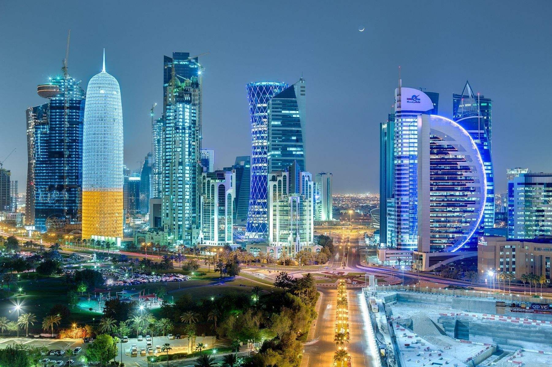 卡塔尔首都多哈夜景