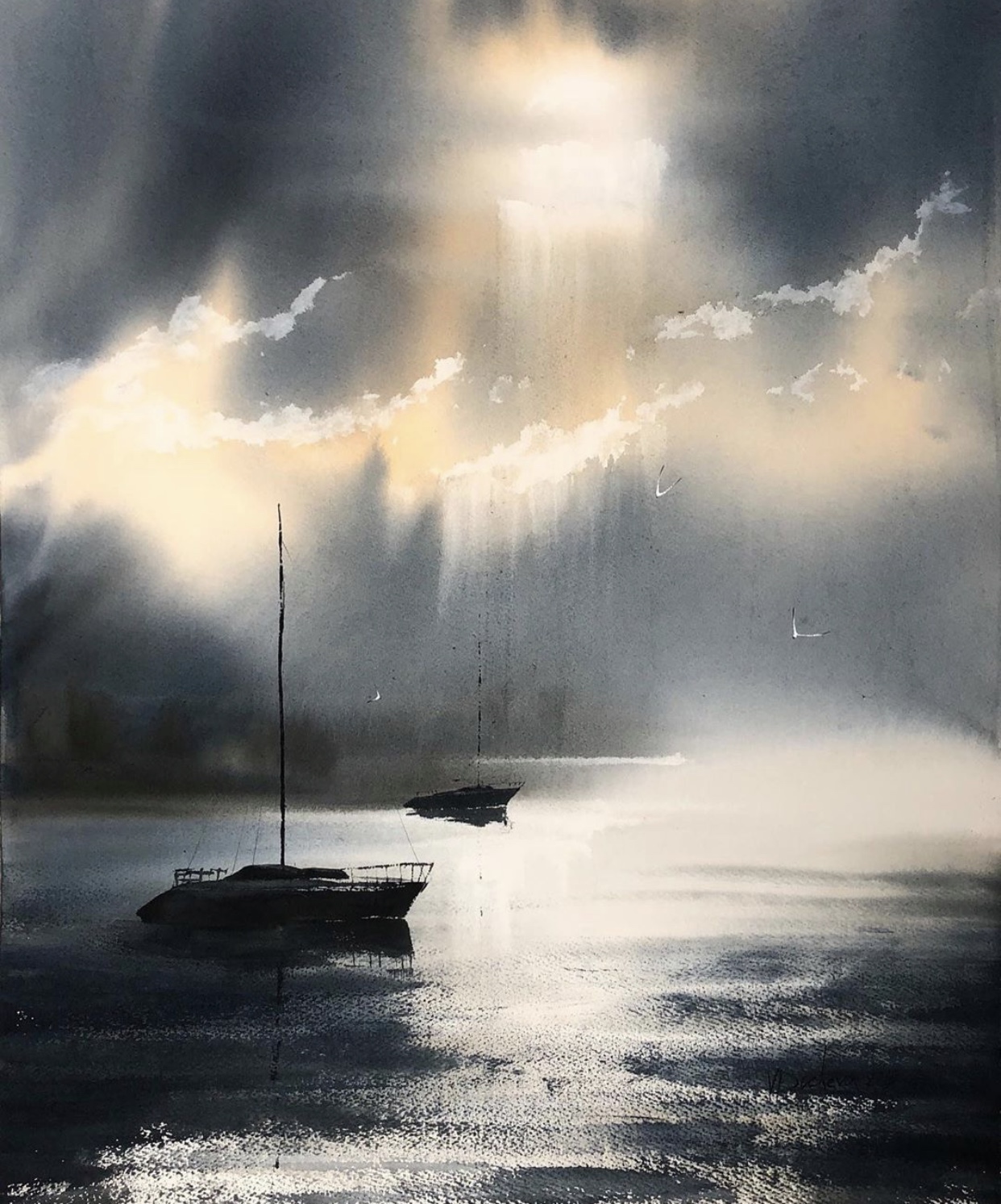 超美的水彩风景画,简直就是人间仙境