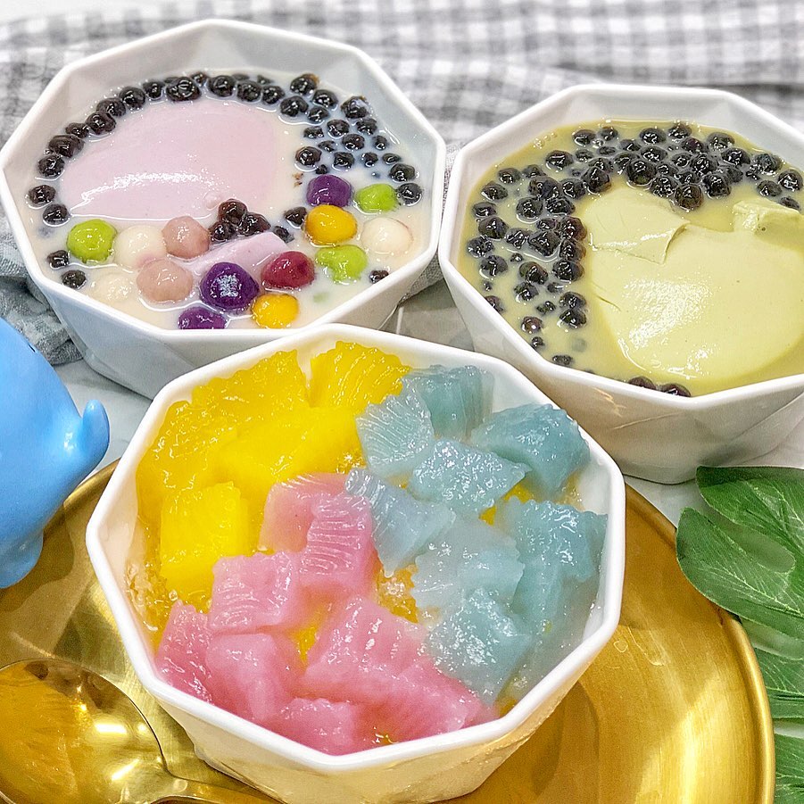 特搜全台4间「七彩梦幻粉粿冰」,天然蔬果制成qq圆,每颗口味都不同