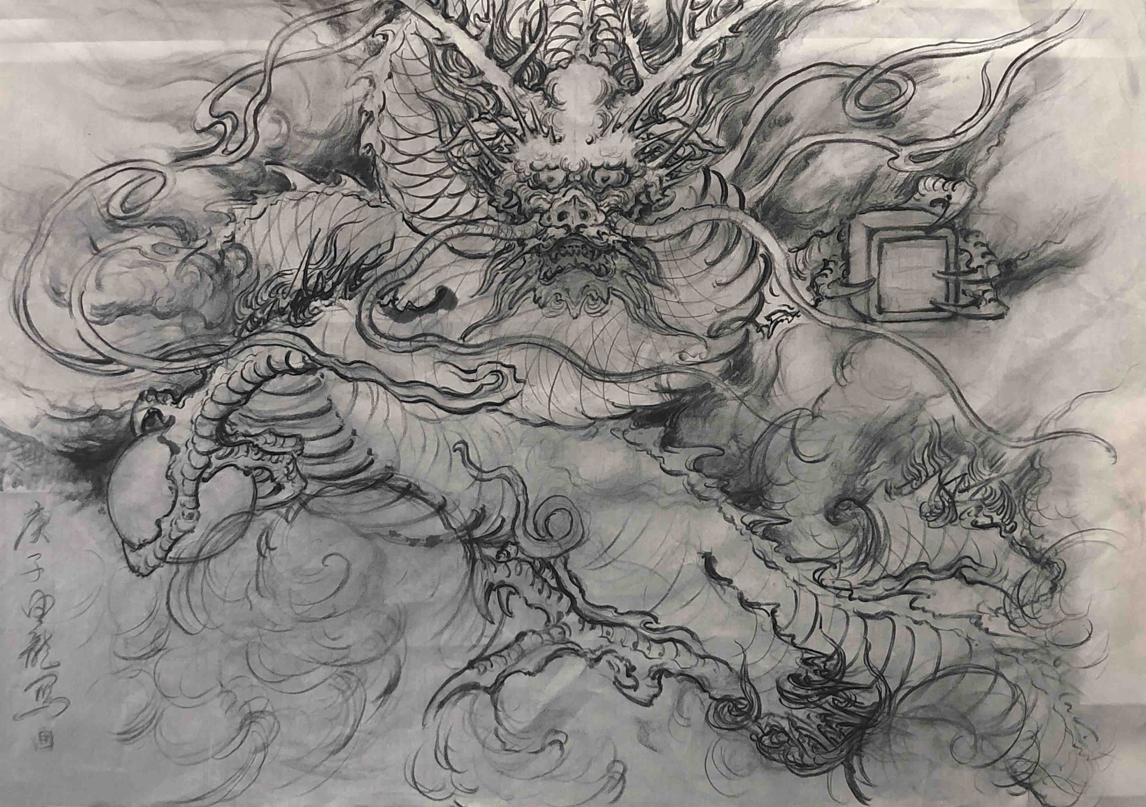 国画龙之《正龙图》台湾同胞的定制