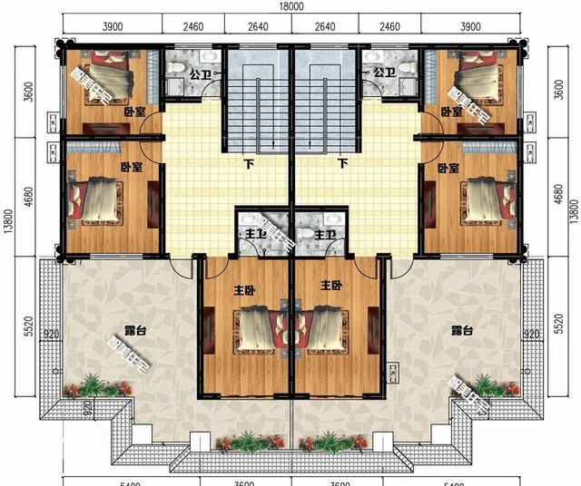 兄弟双拼共堂屋户型图图片