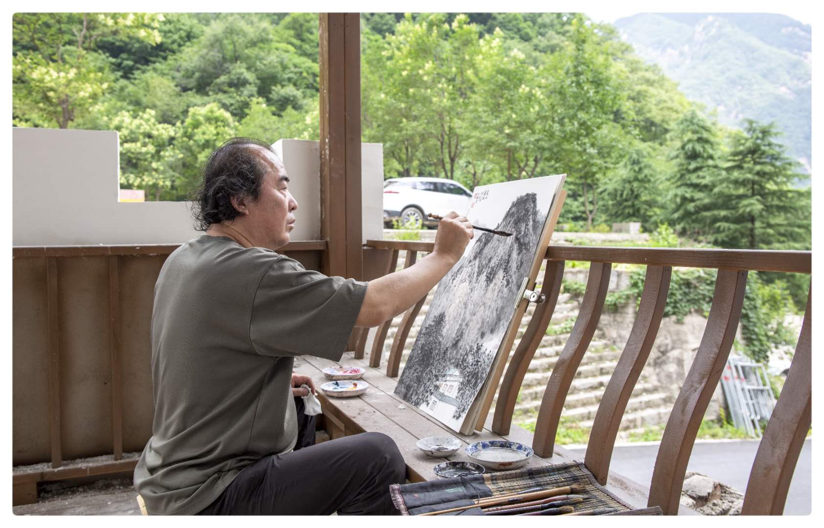鲁山文旅拓宽思路邀请中国画名家走进尧山写生采风