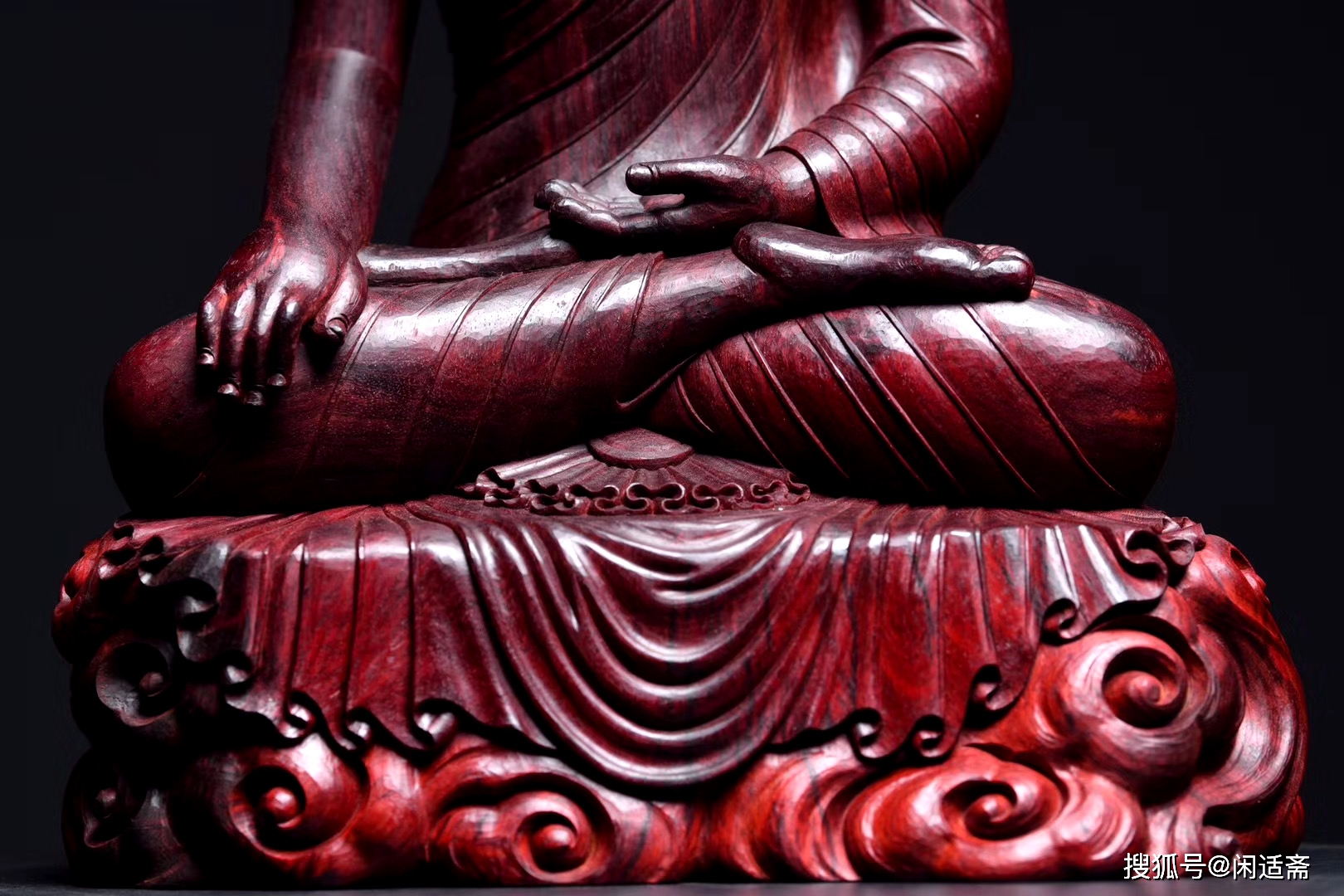 释迦牟尼佛摆件,印度小叶紫檀木雕佛像精品