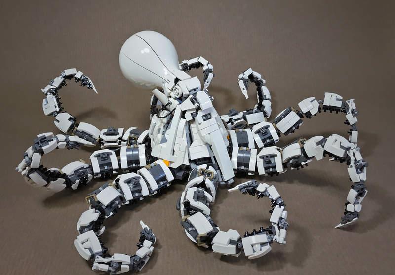 乐高生物图鉴达人制作鹦鹉螺模型被零件组装起来的机械生物