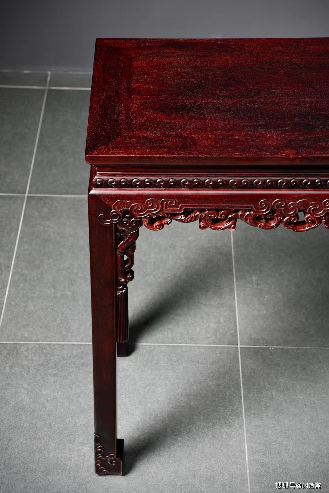 印度小叶紫檀家具,佳士得拍卖款,如意纹马蹄条桌