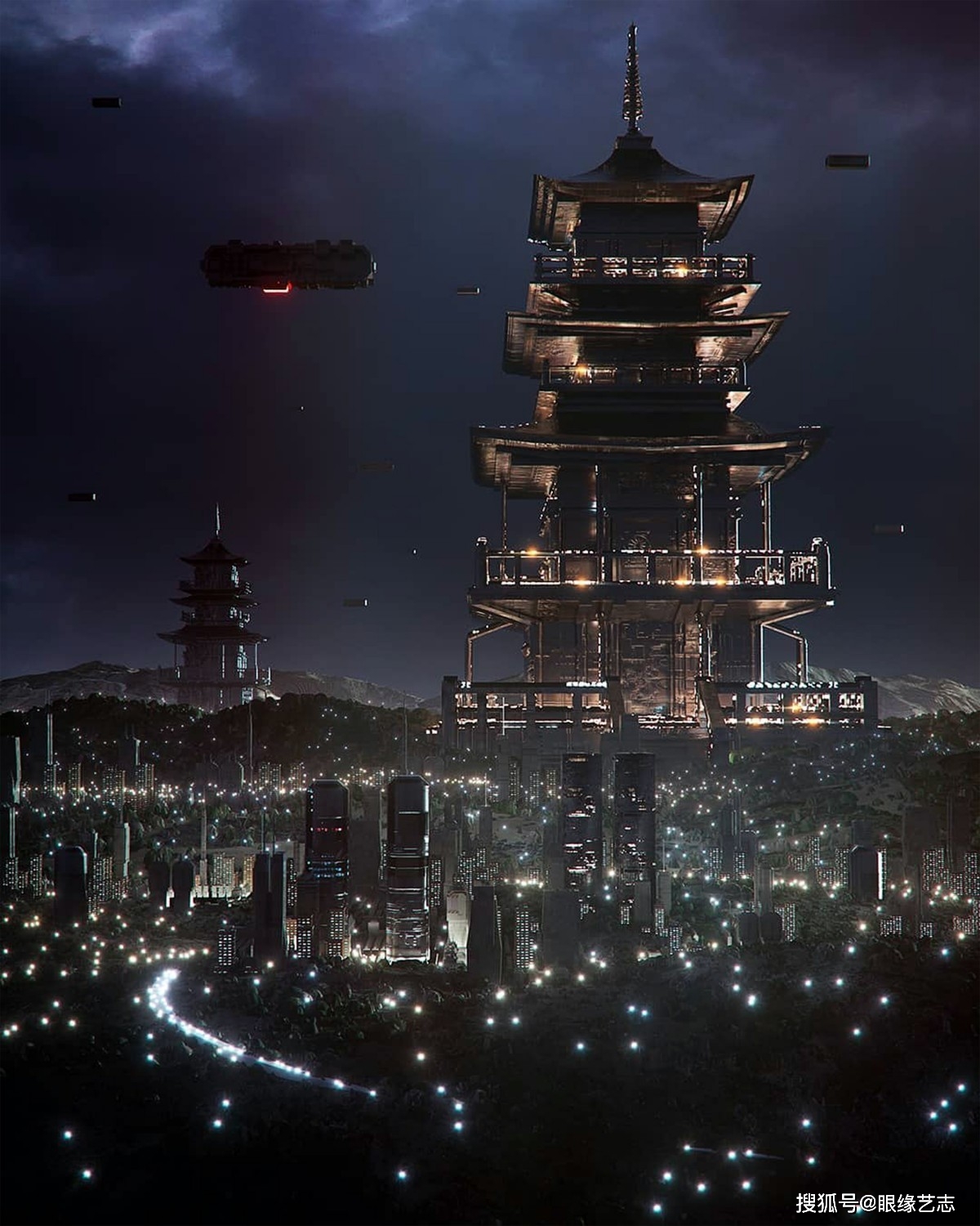 原创平行宇宙还是未来城市?疯狂的3d场景设计,虚拟世界的繁华灯火