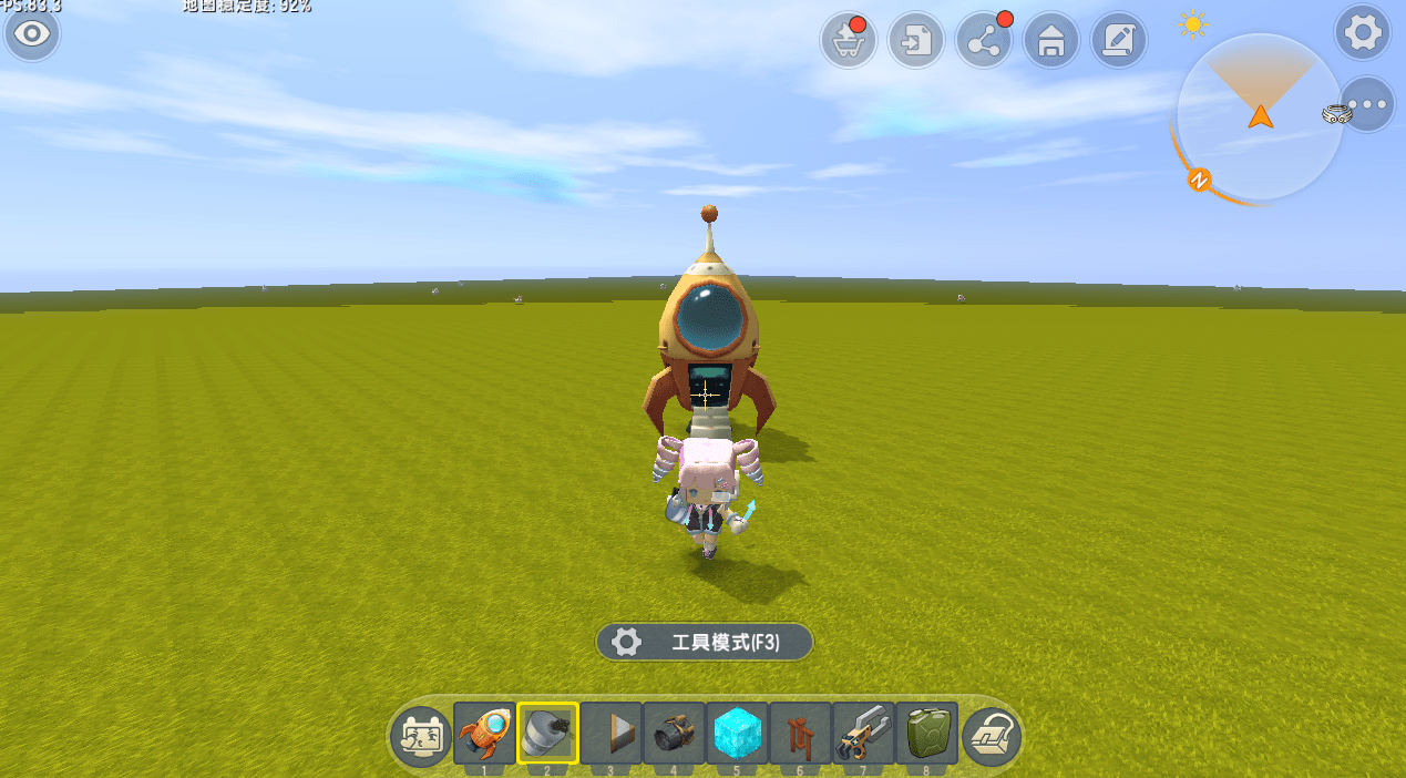 迷你世界航天道具能飞上萌眼星玩家造出战斗飞机测试很真实