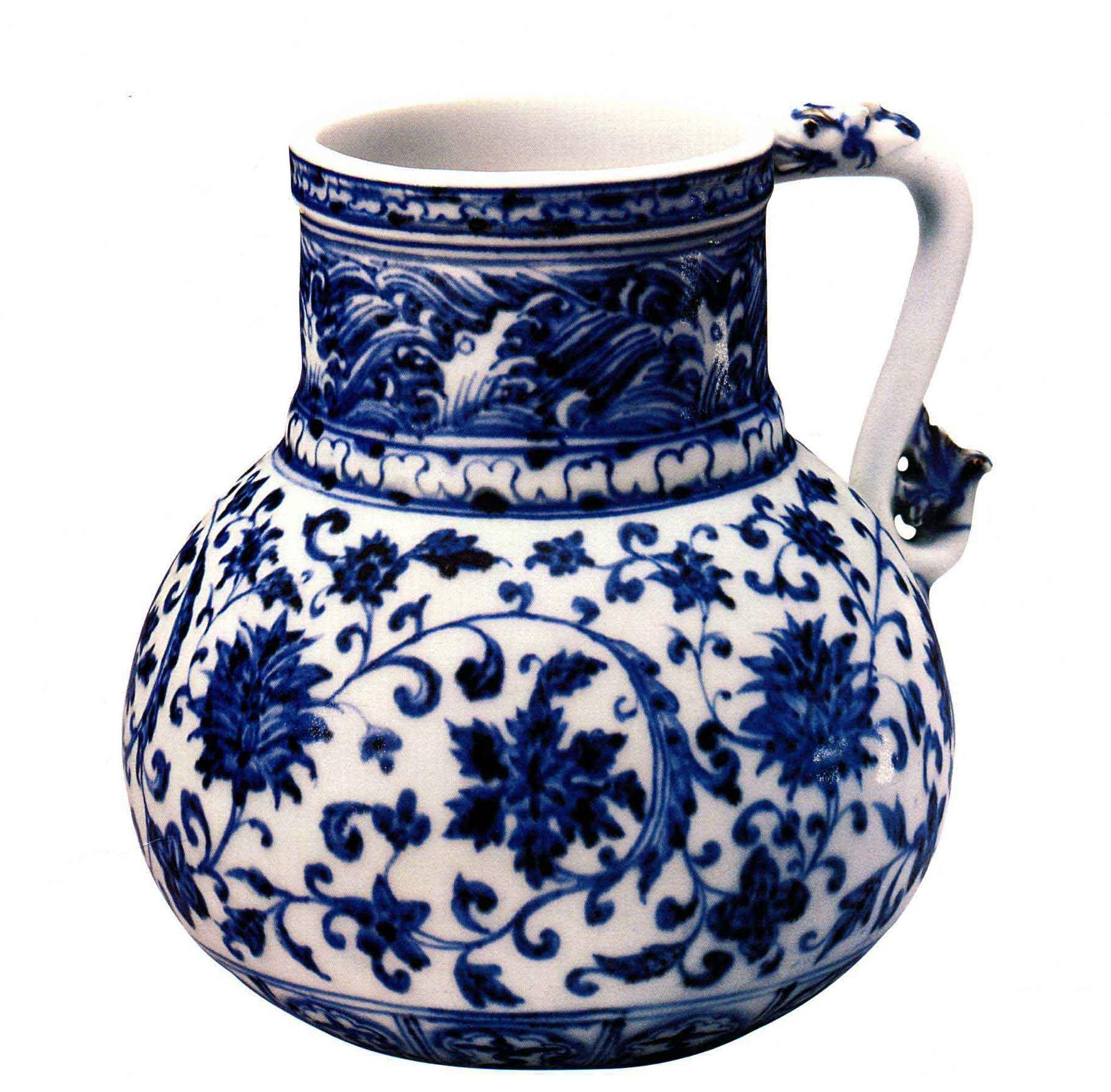 中国陶瓷文化,海水纹壮罐,永乐官窑吸收优秀外来文化的创新器形_青花