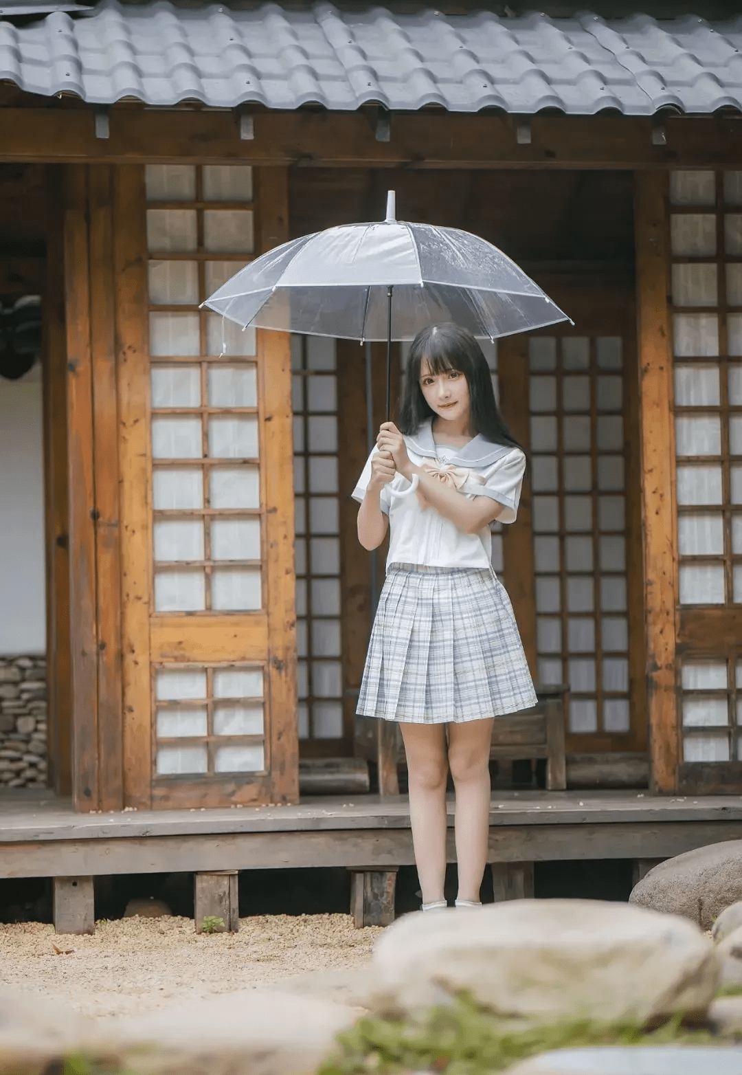 jk少女,梅雨时节,记得带伞出行