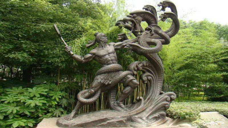 汶川大禹治水雕像图片