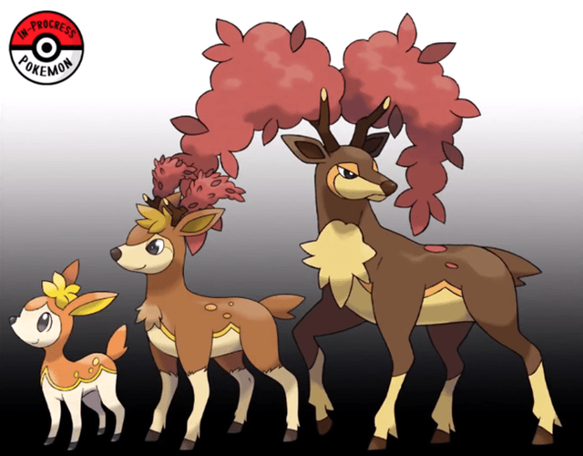 宝可梦拥有更多的进化过程,喷火龙胖嘟嘟逐渐发福,四季鹿可惜了