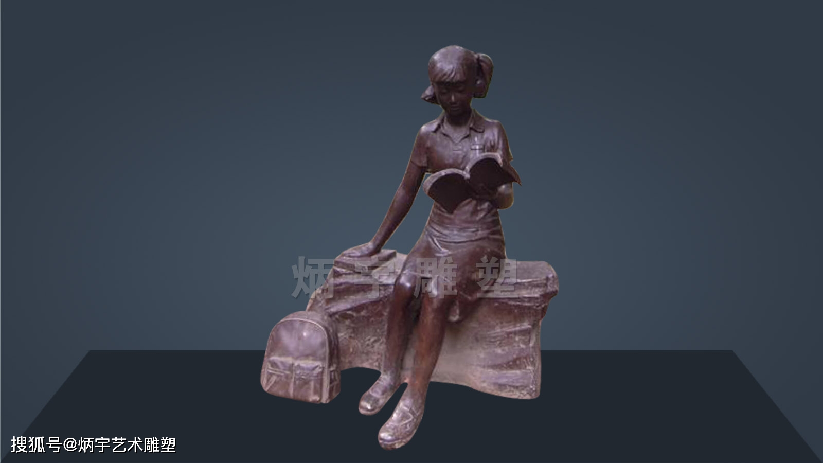 小学生雕塑——读书赋予了自己丰富的知识色彩