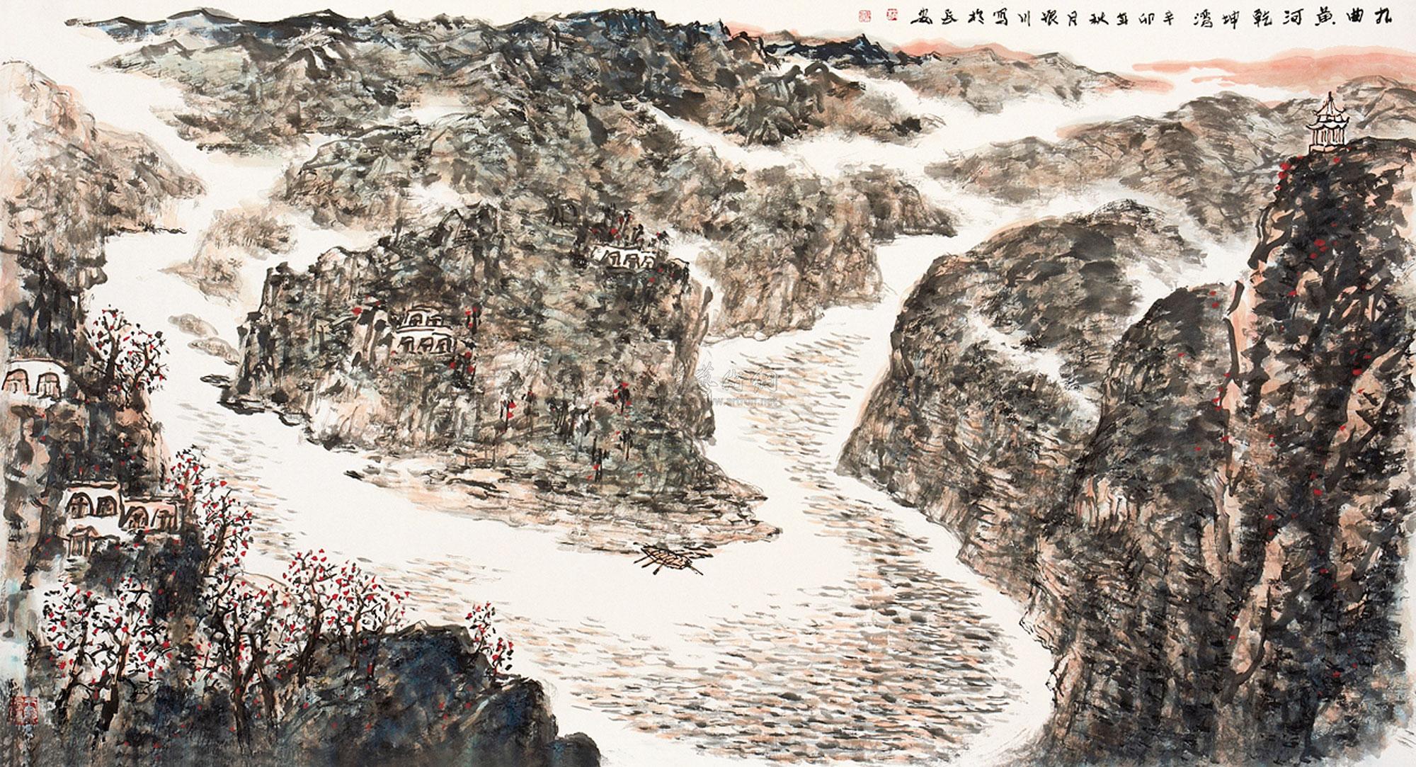 附图14,赵振川 九曲黄河乾坤湾 镜心