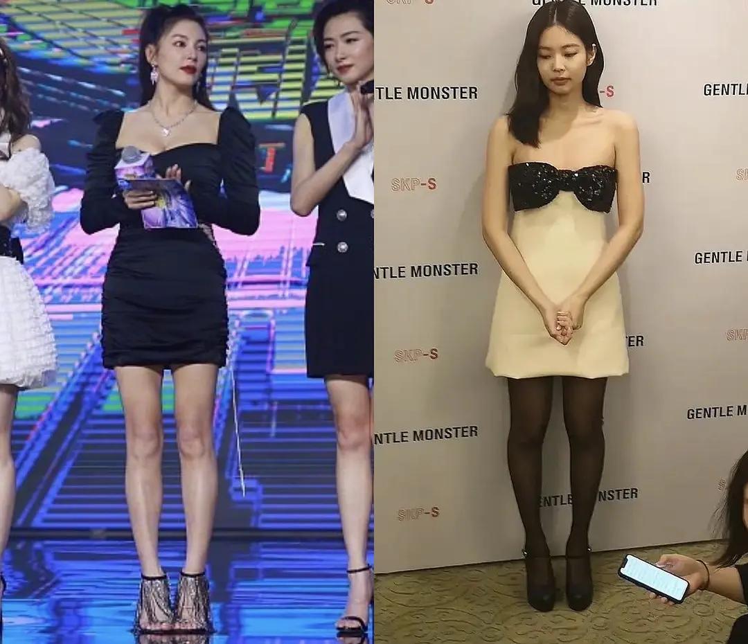 左jennie,右小雨看到今天撞造型的那張圖 原來jennie的全身照長這樣原