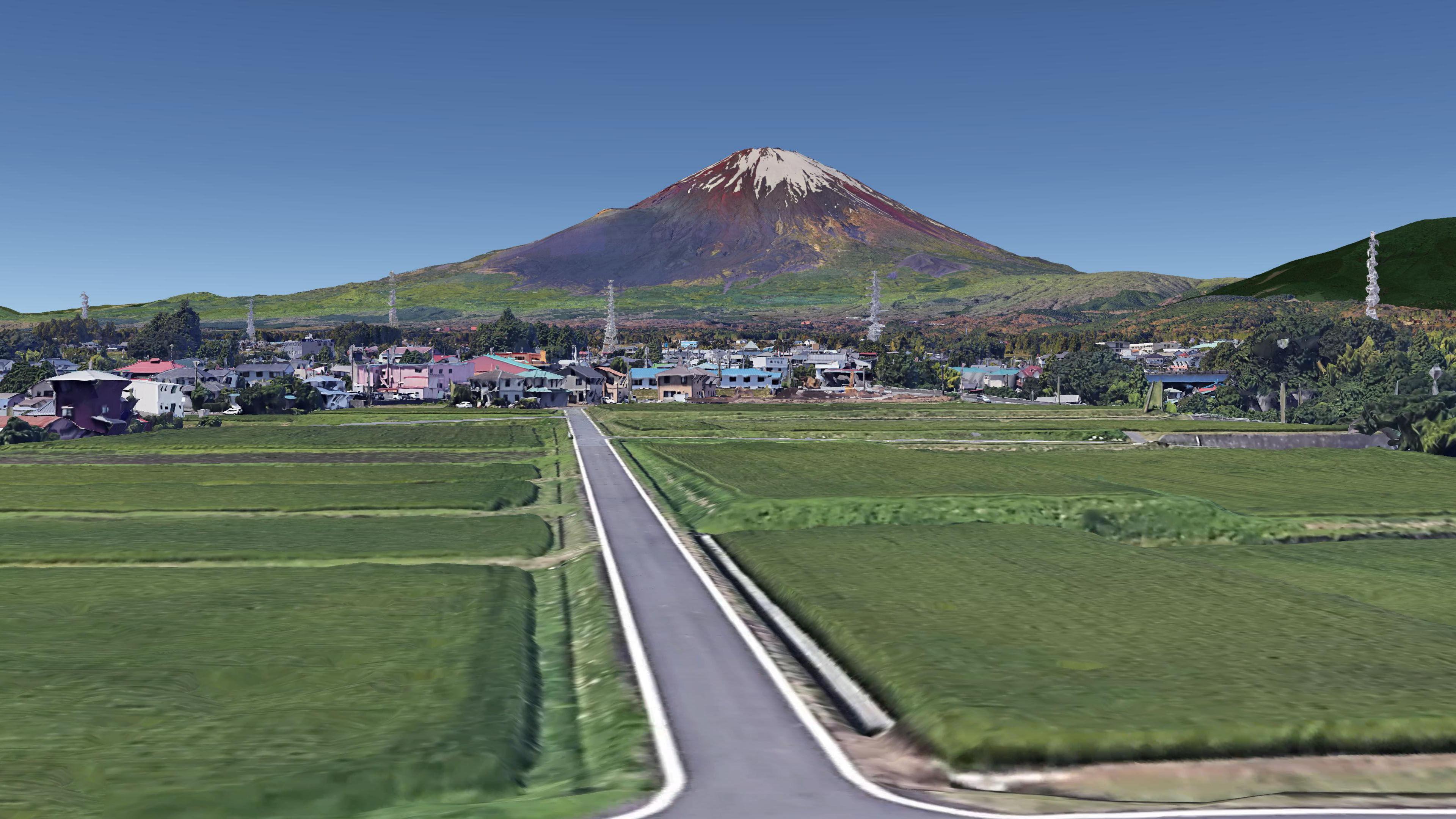 俯瞰日本第一高峰富士山是一座休眠火山