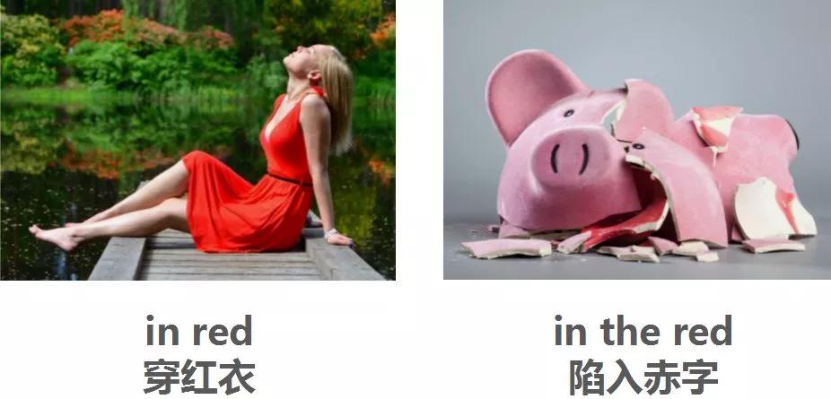 "in red"和"in the red"意思大不同,说错对方跟你急!