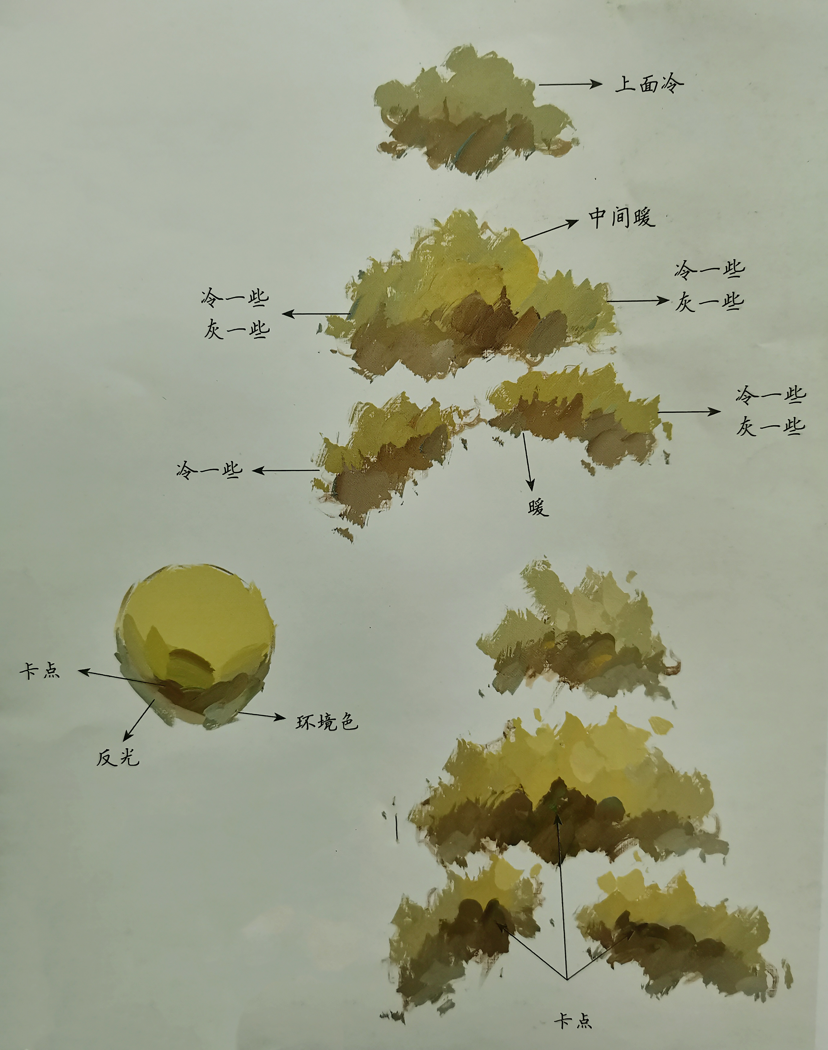 美术联考方向色彩风景单体详细解析(树,船,亭子)_手机搜狐网